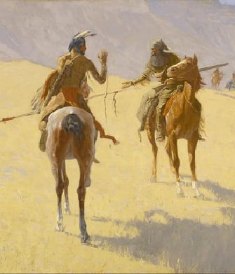 Indian greeting frontiersman